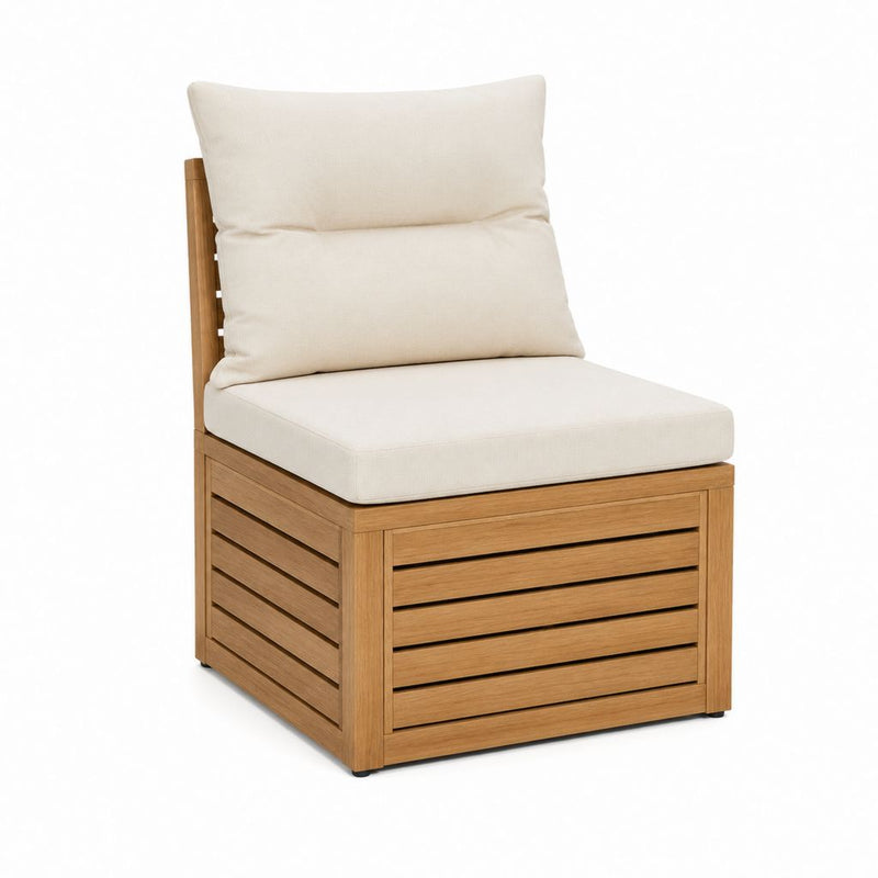 Gartensofa Modul Sessel Natur Teakholz Polyester 80 x 80 x 70 cm