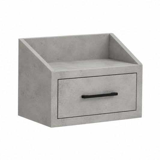 Nachttisch mit Schublade Grau Betonoptik MDF rechteckig 40 x 35 x 30 cm